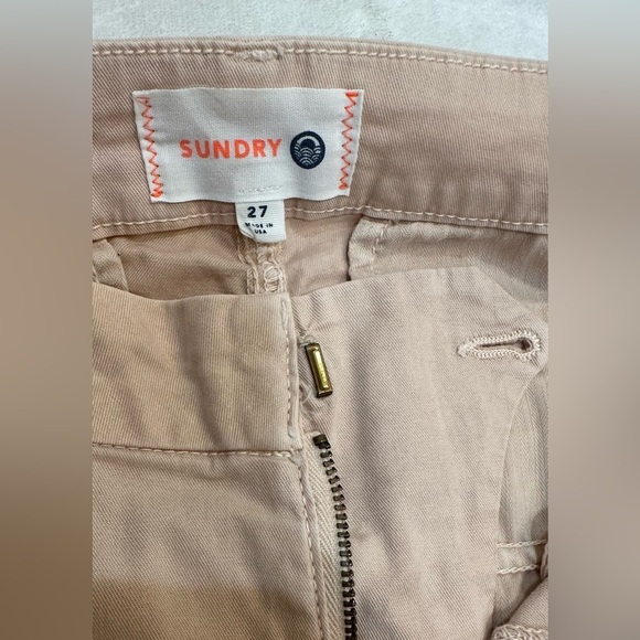 Sundry Streetwear Stripe Roll Up Trouser  in Pink Size 27 - Picture 4 of 12